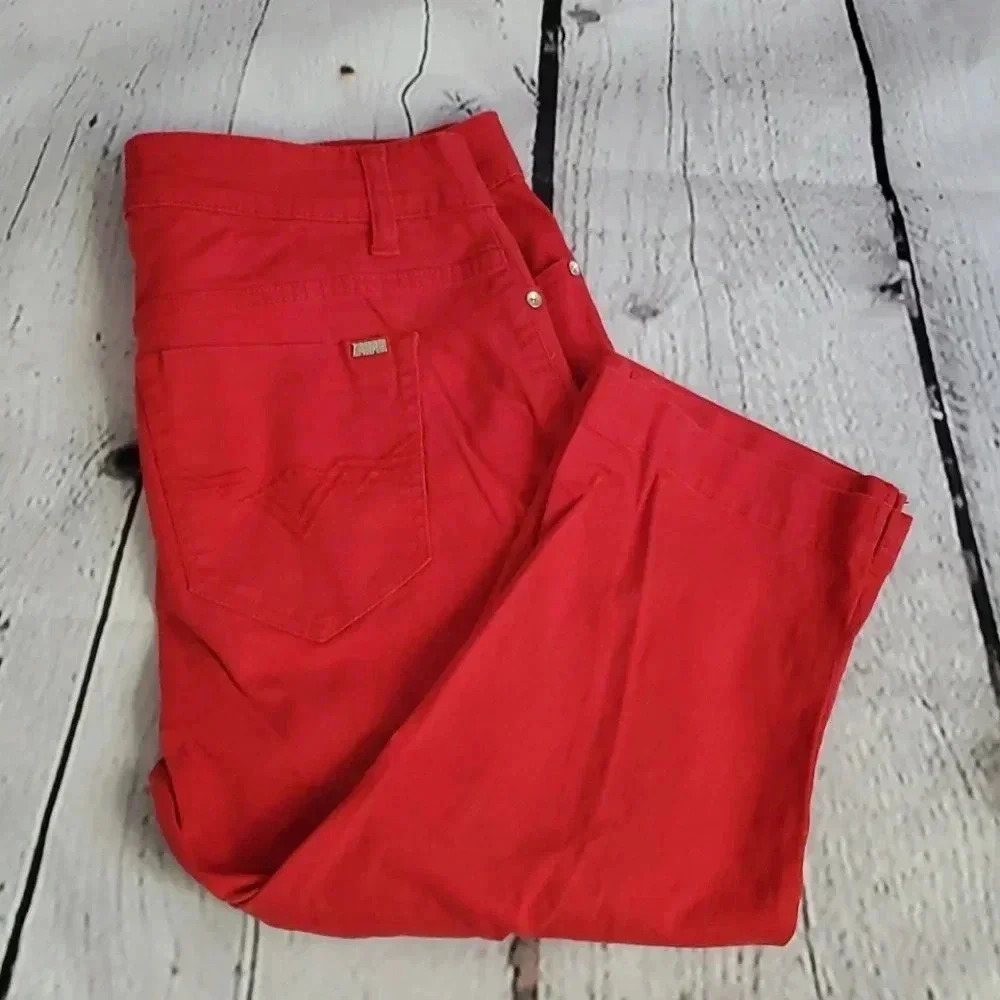 Zanadi Red Capri Jeans Size 16 - Picture 3 of 9